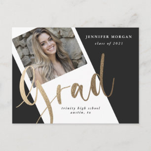 cartão postal de foto de pós-graduação em ouro