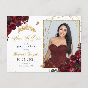 Cartão Postal de Foto de Quinceañera com Tiara Bur