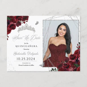 Cartão Postal de Foto de Quinceañera com Tiara Bur