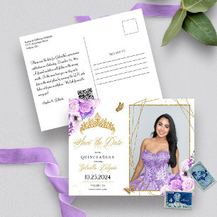 Cartão Postal de Foto de Quinceañera com Tiara de 