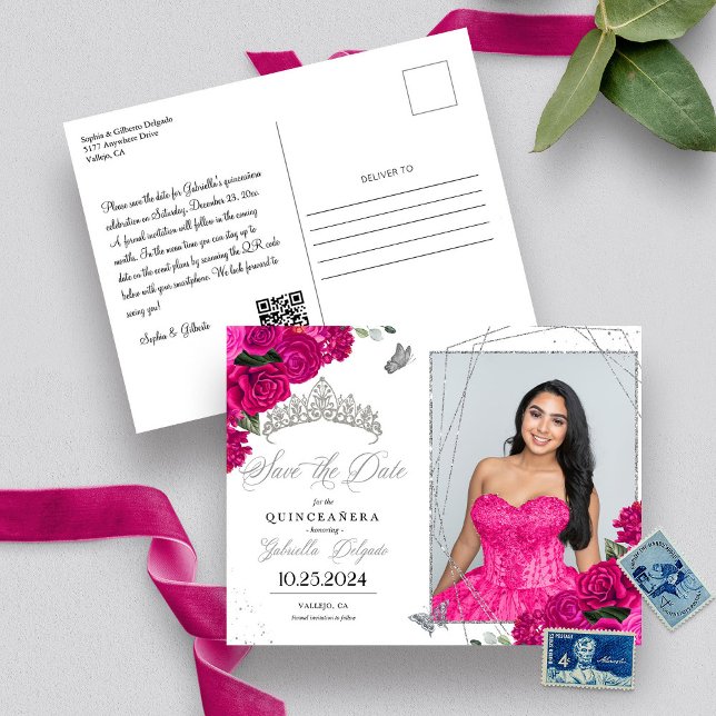 Cartão postal de foto de Quinceañera com Tiara de  (Criador carregado)