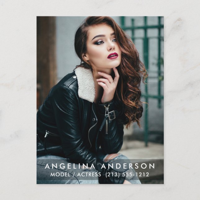 Cartão postal de Foto do Modelo de Ator Moderno (Frente)