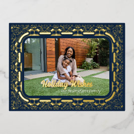 Cartão-postal de Foto Foil do Filigree do Holiday