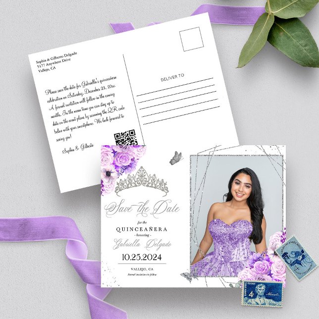Cartão postal de Foto Lilac & Silver Tiara Quincea (Criador carregado)