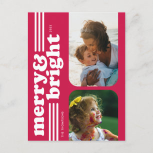 Cartão postal de foto magenta retrorreflector com