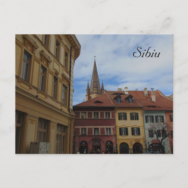 Cartão postal de foto Sibiu Romênia (Frente)