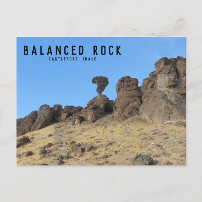 Cartão postal de fotografia Balanced Rock Idaho (Frente)