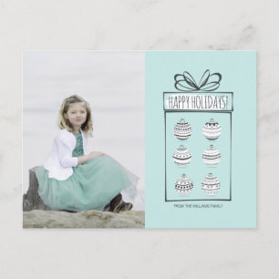 Cartão postal de fotos de feriado de enfeites de n