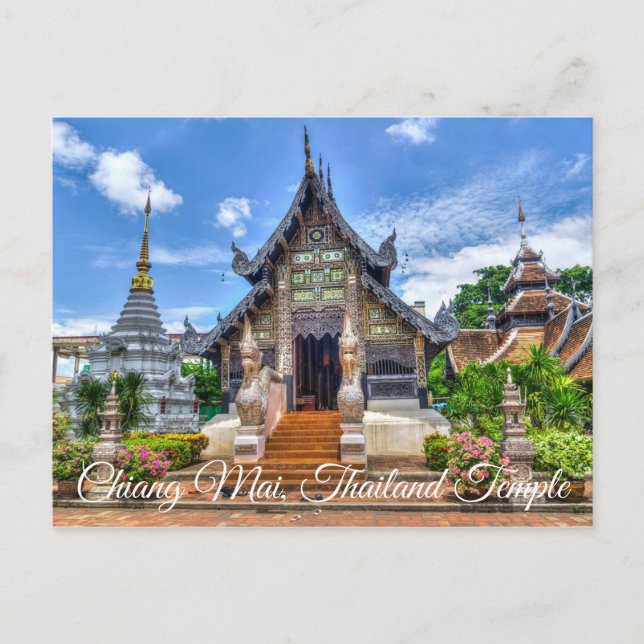 Cartão postal de fotos do Templo Chiang Mai Thaila (Frente)