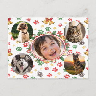 Cartão postal de fotos personalizadas de Natal par