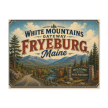 Cartão postal de Fryeburg Maine Portão das Montanh
