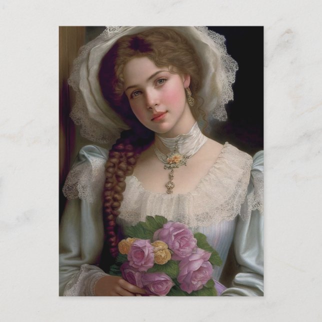 CARTÃO POSTAL DE GAROTA BONITO VICTORIANA (Frente)