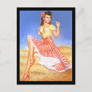 Cartão postal de Garota Pin-up dos anos 1950