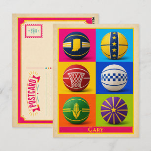 Cartão postal de Gary Indiana Basquetebol Arte Pop