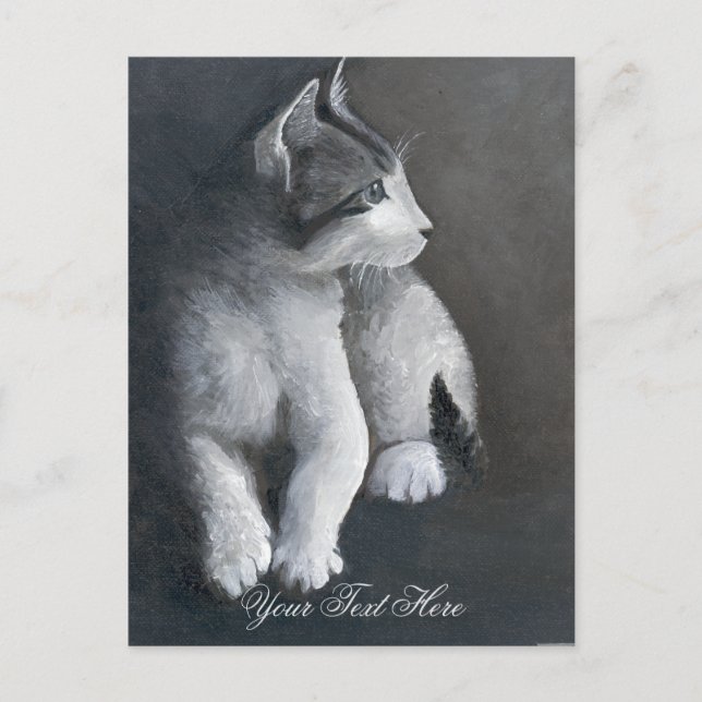 Cartão postal de gatinho listrado (Frente)