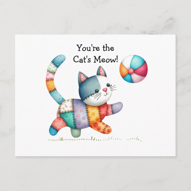 Cartão postal de gato branco (Frente)