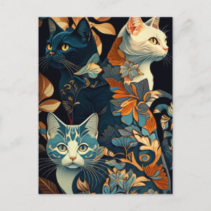 cartão postal de gato chique