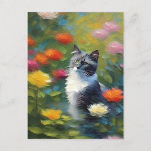 Cartão postal de Gato de Estilo Monet