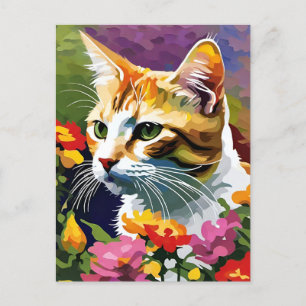 Cartão postal de Gato de Estilo Monet