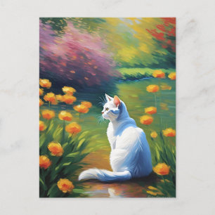 Cartão postal de Gato de Estilo Monet