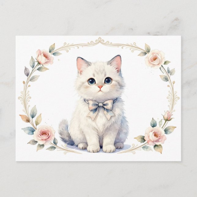 cartão postal de gato fofo (Frente)