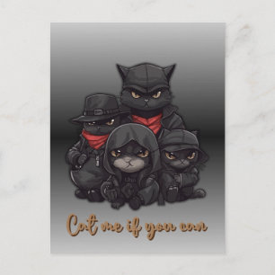 Cartão postal de gato gangster   Me Gatinhe Se Pud