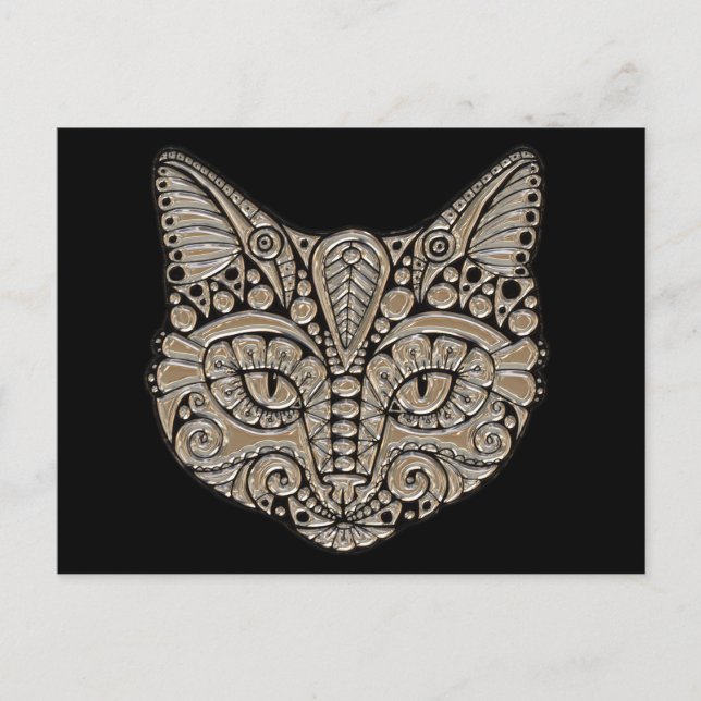 cartão postal de gato jóia (Frente)