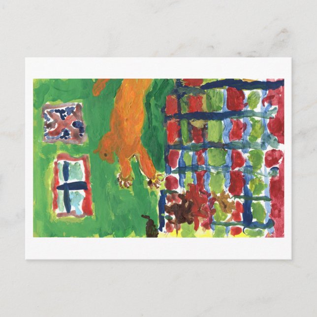 Cartão postal de gato louco (Frente)