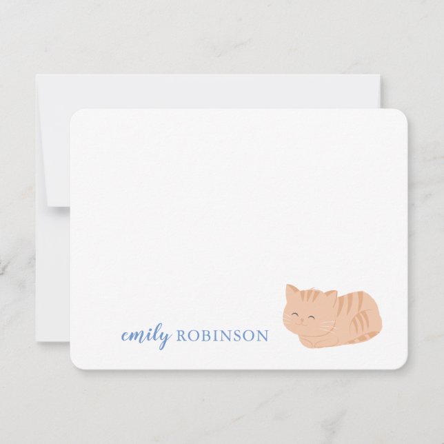Cartão Postal de Gato Tabby Fofo Personalizado (Frente)