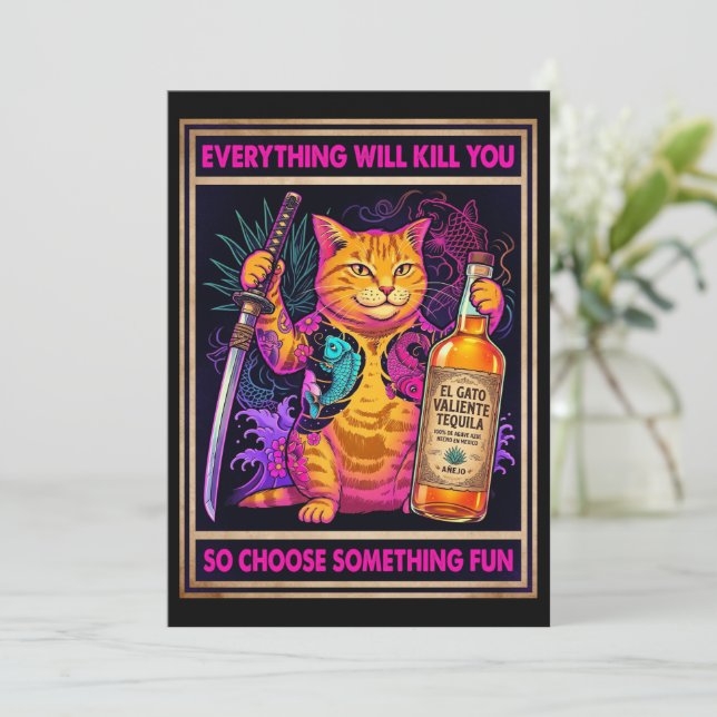 Cartão Postal de Gato Tudo Vai Te Matar  (Em pé/Frente)