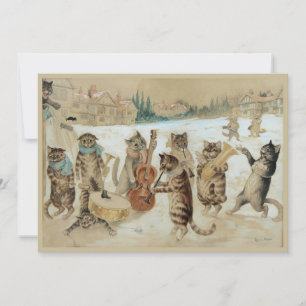 Cartão postal de gatos cantando canções de Natal
