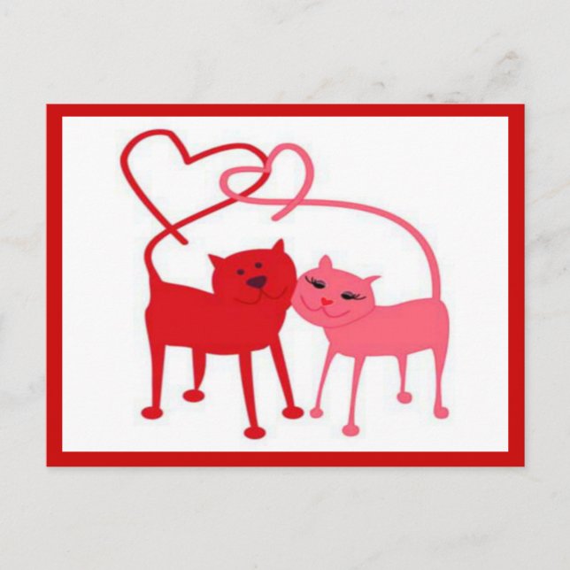 Cartão postal de Gatos de namorados (Frente)