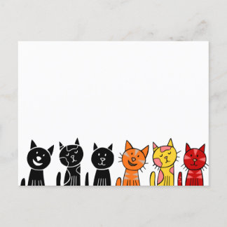 Cartão postal de gatos fofos