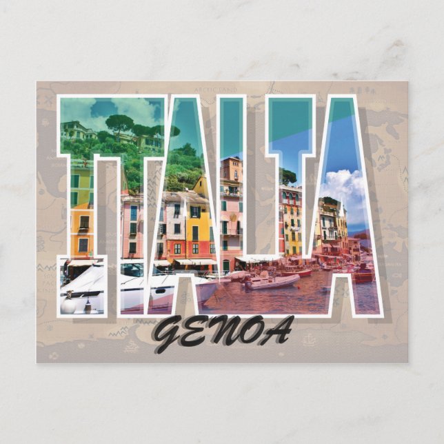 Cartão postal de Gênova, Itália (Frente)