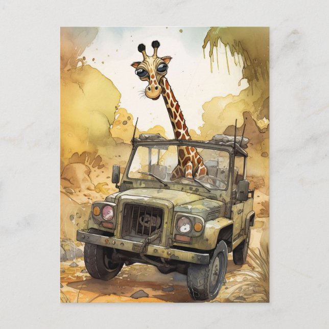 Cartão Postal de Girafa da Safari Africano (Frente)