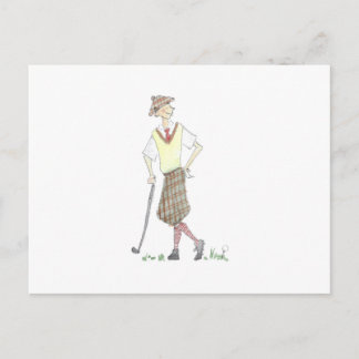Cartão postal de golfista