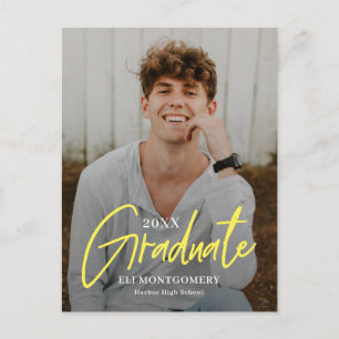 Cartão postal de graduação com cor editável de pal