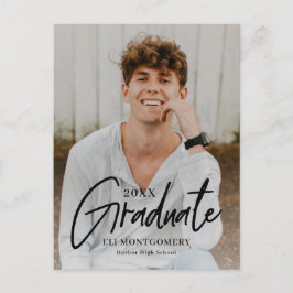 Cartão postal de graduação com cor editável e pala