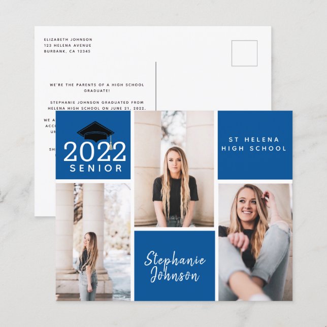 Cartão-postal de Graduação de Mais velho de Fotogr (Frente/Verso)