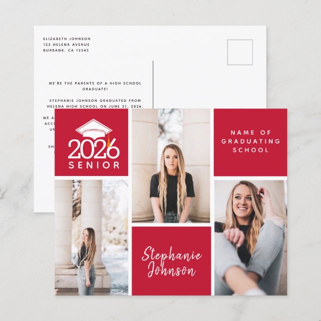 Cartão-postal de Graduação de Mais velho de Fotogr (Frente/Verso)