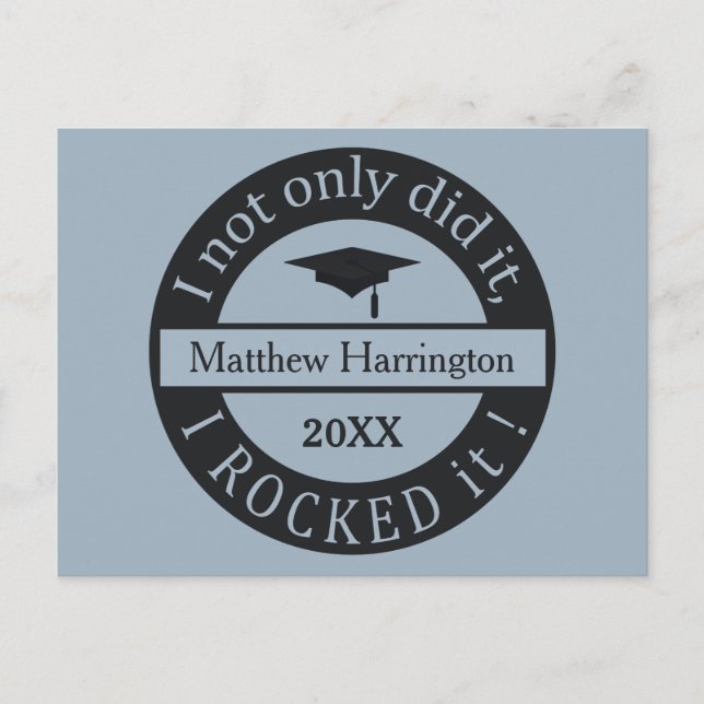 Cartão postal de graduação personalizado & ano (Frente)