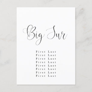 Cartão postal de Gráfico de Assentos Big Sur