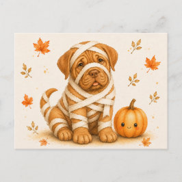 Cartão postal de Halloween da múmia Dogue de Borde