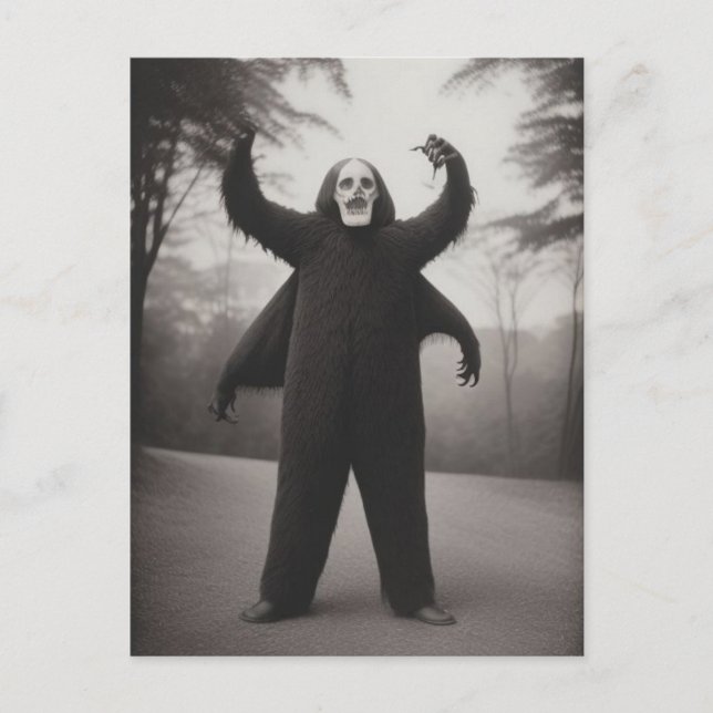 Cartão postal de Halloween de monstro bizarro estr (Frente)