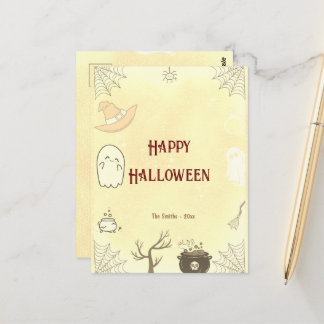 Cartão postal de Halloween do Fantasma Fofo