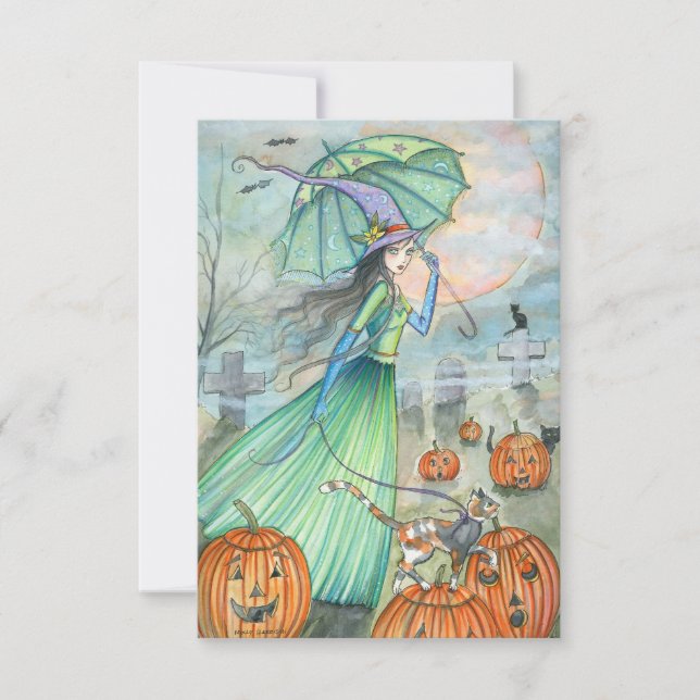 Cartão Postal de Halloween Passageiro (Frente)