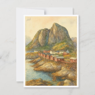 Cartão postal de Hamnøy, Lofoten Islands, Noruega