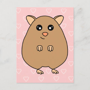 Cartão postal de hamster de desenho animado fofo