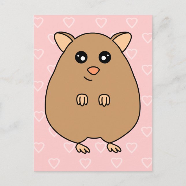 Cartão postal de hamster de desenho animado fofo (Frente)