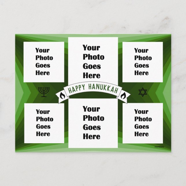 Cartão postal de Hanukkah feliz HAMbWG (Frente)